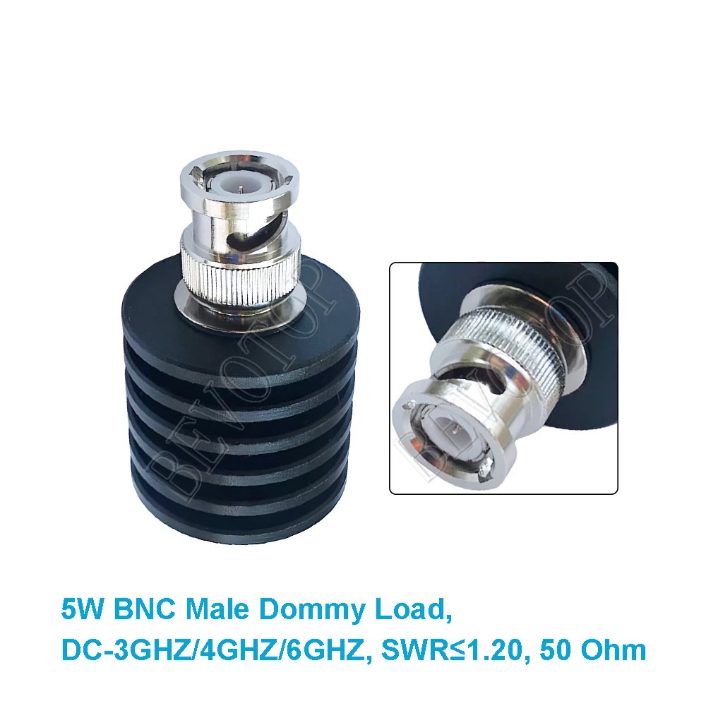 1Pcs 5W DC-3Ghz/4GHz/6GHz BNC Male Plug Connector RF Coaxial Termination Dummy Load 50Ohm Nickel Plated RF Accessories
