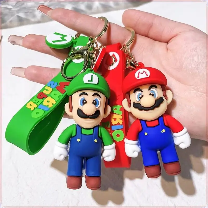 Llavero popular de Super Mario, juguetes colgantes de muñecos, estuches de PVC de dibujos animados, modelos de figuras de acción de Bros., Luigi, Todd, Yoshi, Bosse, juguetes