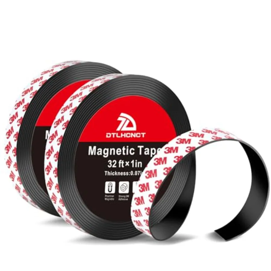 

Magnetic Tape - Magnet Strip Tape Roll with Strong Adhesive Backing for Kitchen, Office, School Organization, Whiteboards, Frid