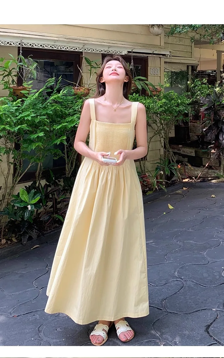 فساتين نسائية بدون أكمام أنيقة لضيف حفل الزفاف الصيف زين مطرزة تجمع Shiring Smocking التدريبات مطرز