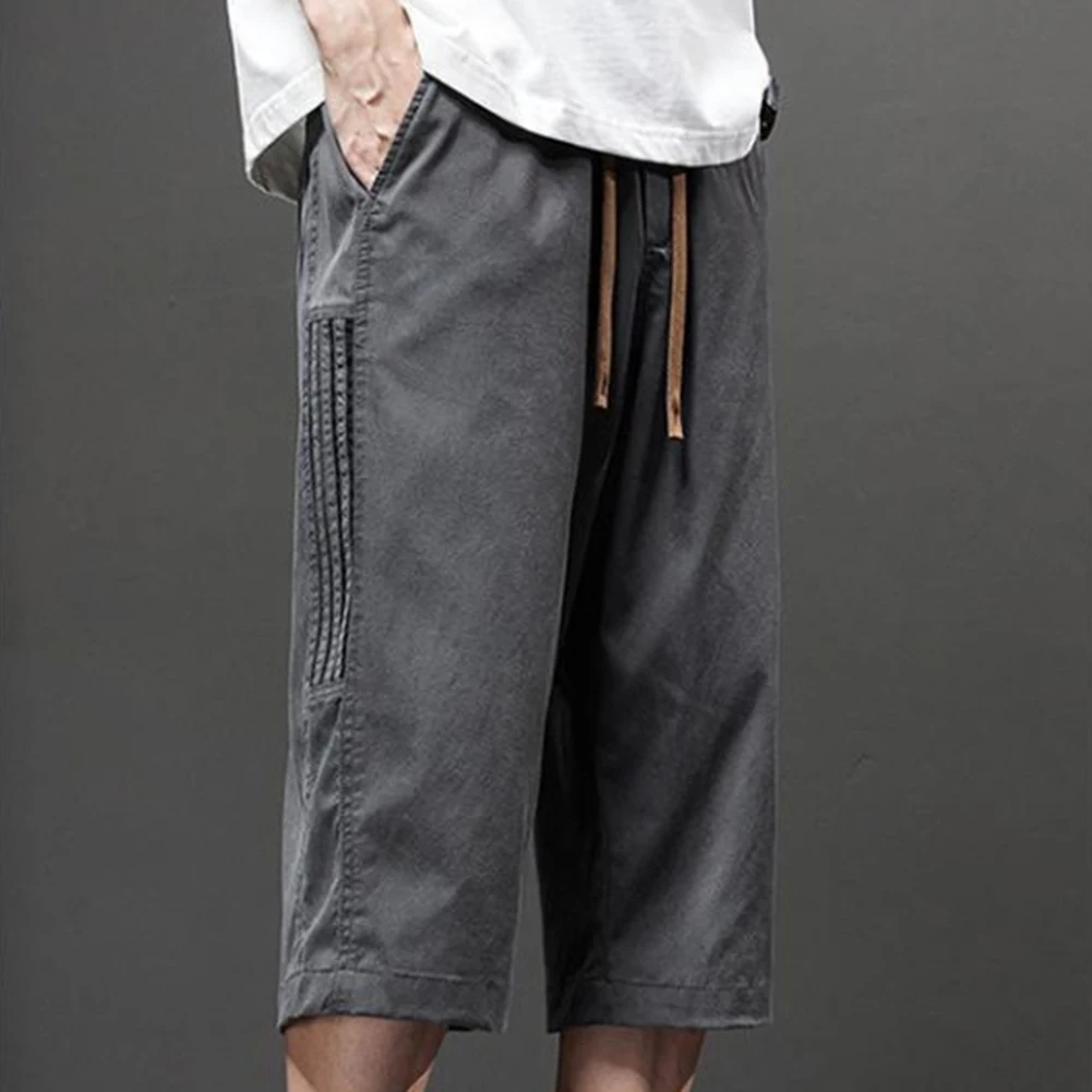 Casual Loose Fit Ice Silk Pants Regular Clothing Length Suitable For Summer Brand New Condition Daily Wear For Male