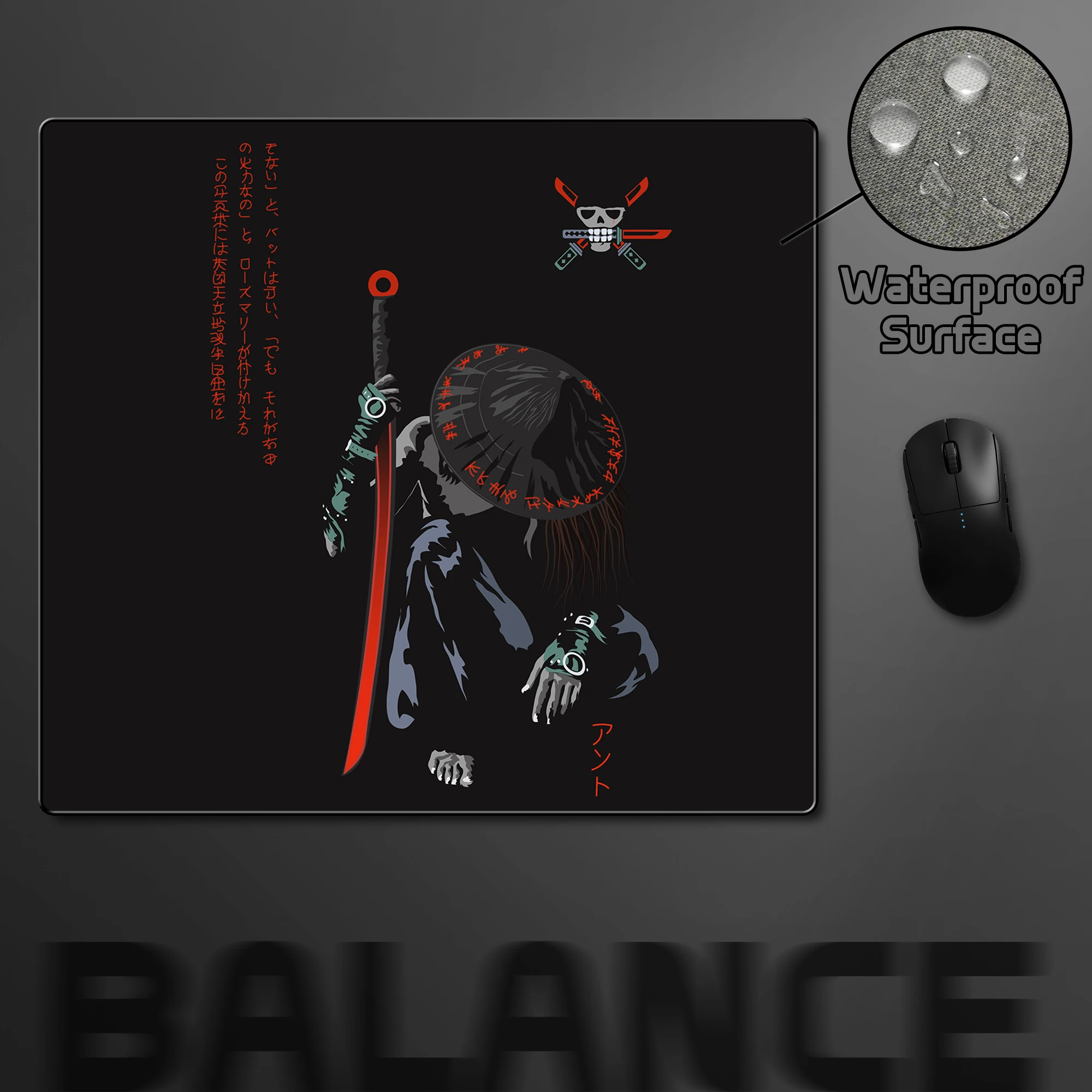 Японский самурайский игровой коврик для мыши, геймерский профессиональный коврик для мыши с ультратонкой поверхностью, баланс для киберспорта, 45*40 см, водонепроницаемый коврик для мыши