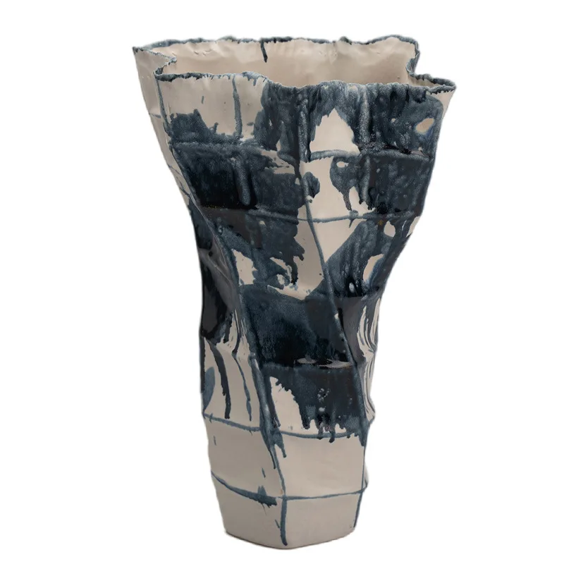 

Medieval wabi sandy wind big mouth ceramic vase