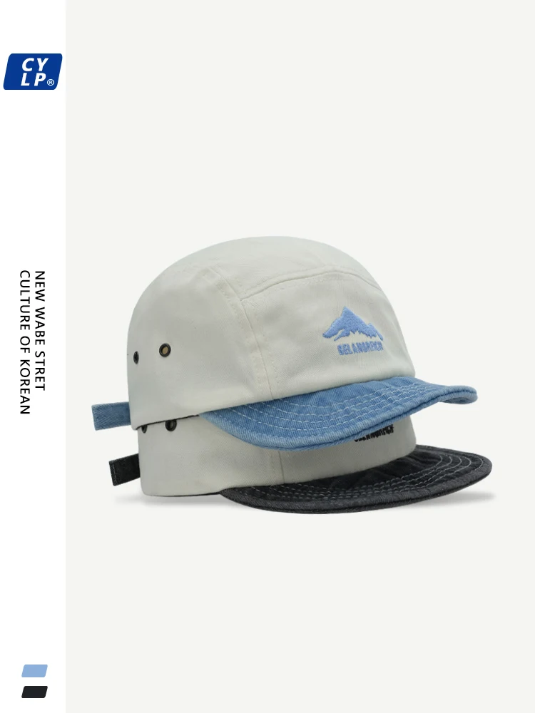 Hip Hop Denim Soft Brim Baseball Cap Men and Women Korean Street Tide Brand Mountain Embroidered Peaked Cap