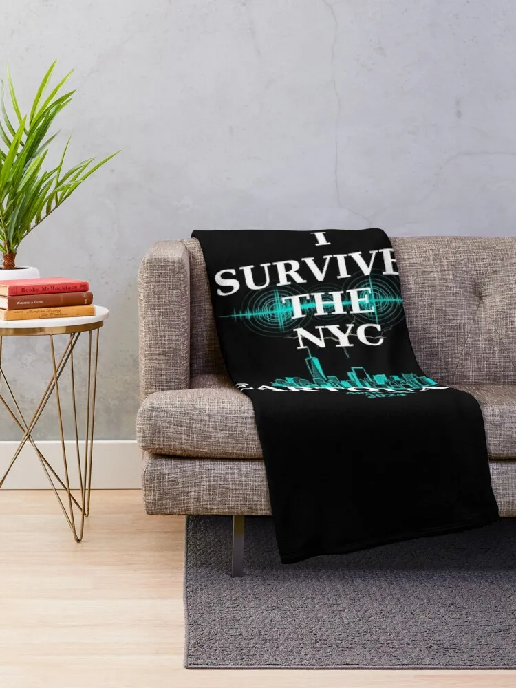 Viral I Survived The Nyc Earthquake April 5Th 2024 Throw Blanket Luxury Thicken Multi-Purpose Cute Plaid Vintage Blankets