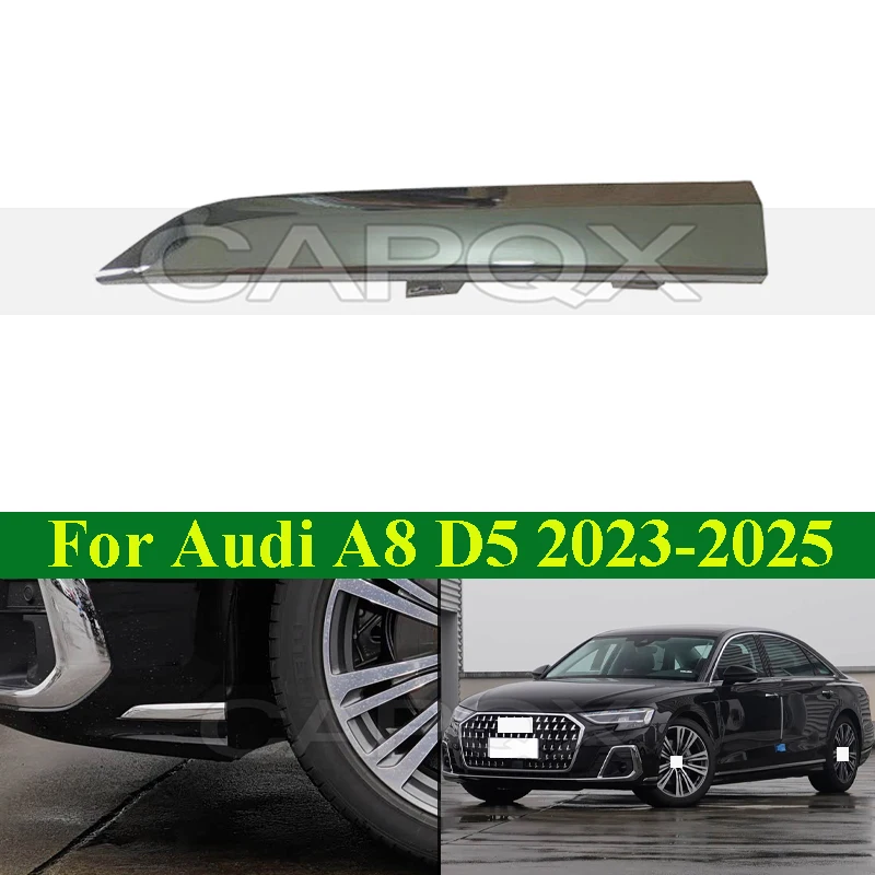 

CAPQX Chrome Front Bumper Bright Strip Decorative Strip Trim For Audi A8 D5 2023-2025 Front Bumper Strip 4N0853333C 4N0853334C