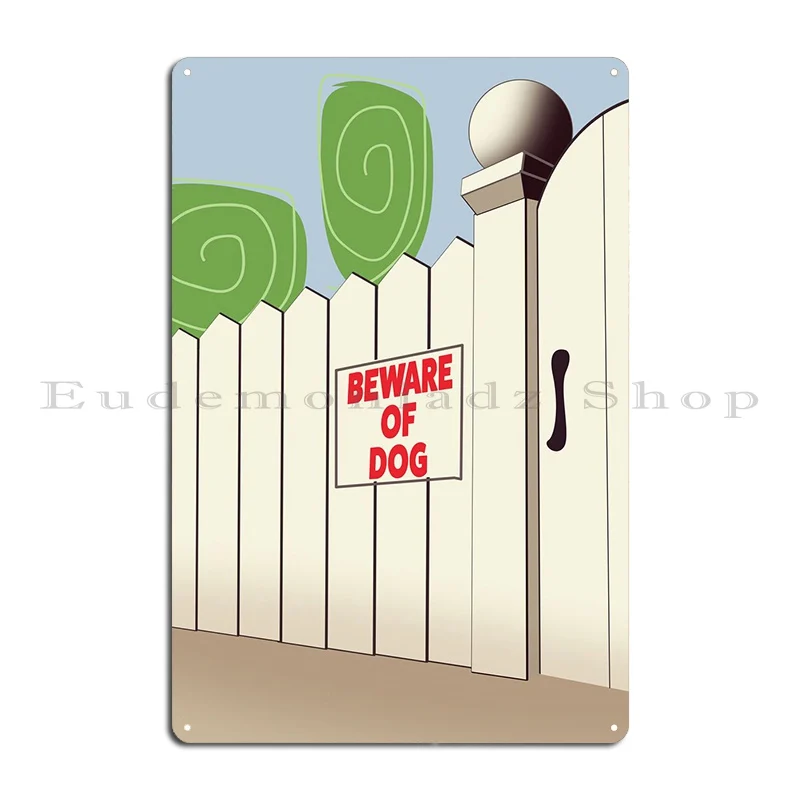 Beware Of The Dog Metal Sign PaintingCustom Wall Decor Bar Wall Decor Tin Sign Poster