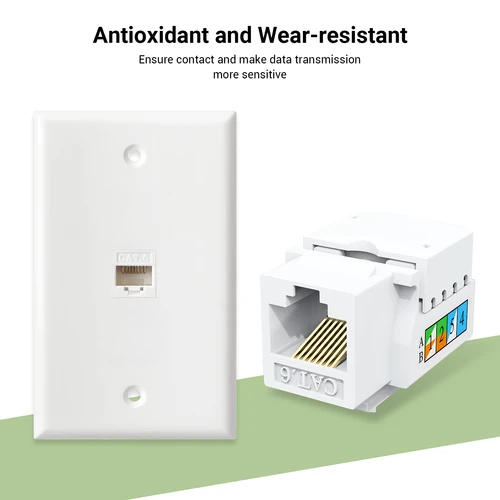 Imagen 2 del producto ZOERAX 10/6/2PCS RJ45 Cat6 Cat5e Keystone Jack Cat6 Acoplador de red, conector de pared Ethernet (no compatible con panel de conexión)