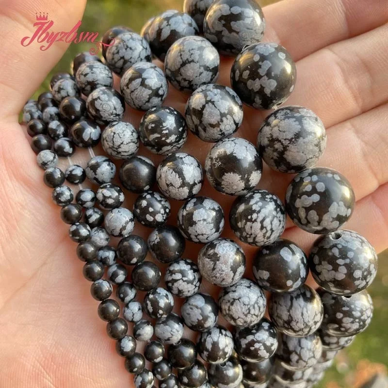 4.6.8.10mm Round Smooth Frost Obsidian Alabaster Natural Stone Beads for DIY Accessories Necklace Bracelets Jewelry Making 15