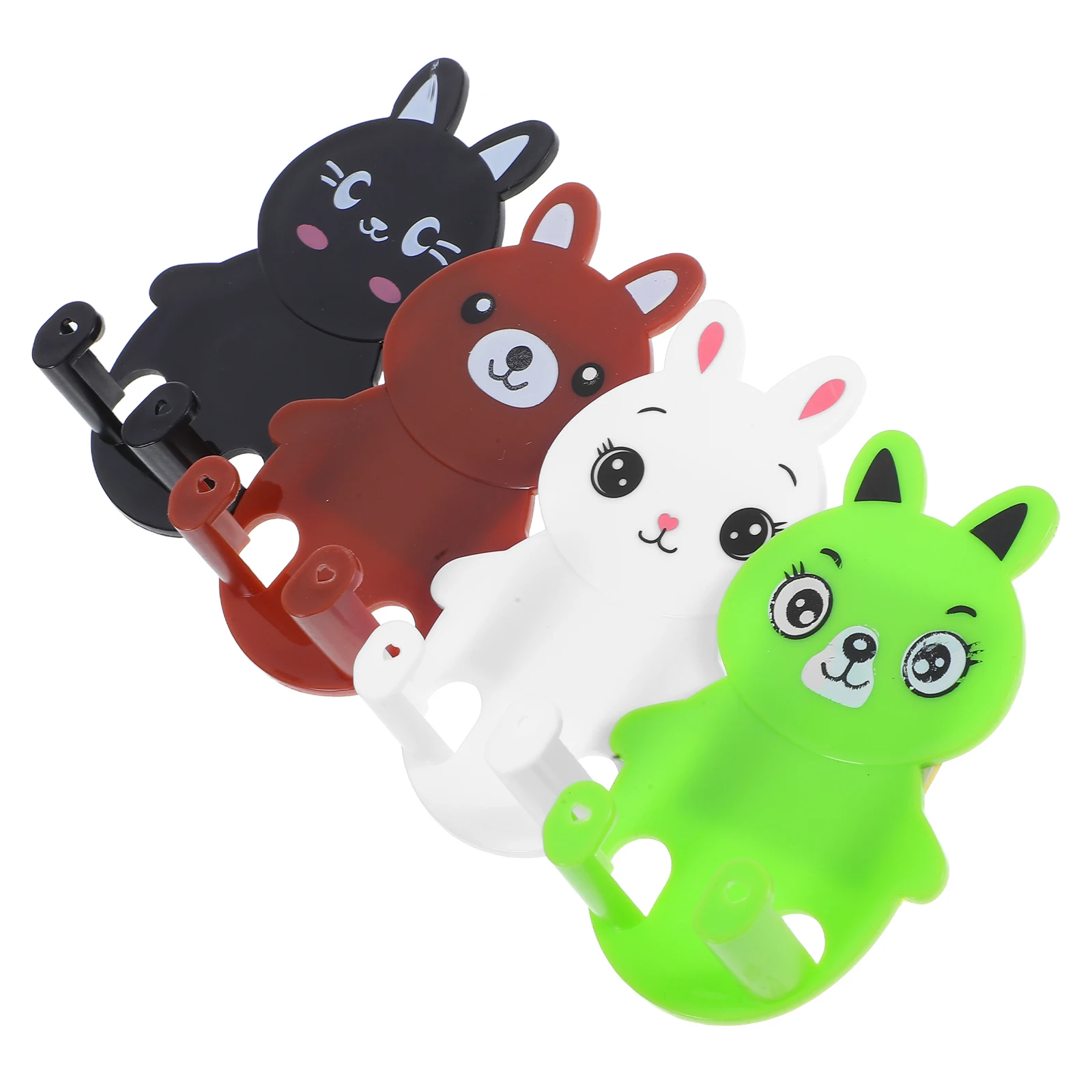 

4 Pcs Wire ganization Hooks Adhesive Wall Mounts Punch Free Cartoon Sticky Hangers Multifunctional Storage Accessories