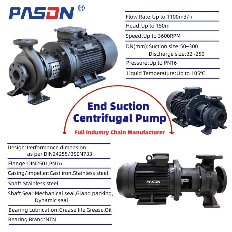 Large Capacity High Quality Marine Industrial Single Stage Stainless Steel Cast Iron Close Coupled Centrifugal Water Pump High