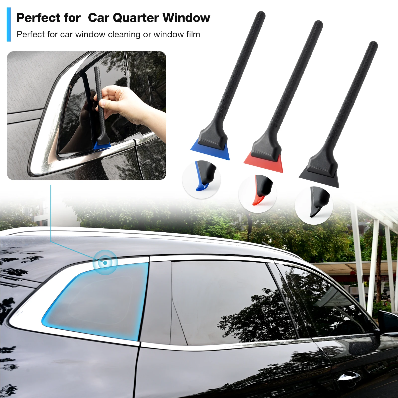 EHDIS Tinting Scraper Kit Soft Rubber Blade Car Window Cleaner Wiper Vinyl Spatula Glass Protection Foil Film Sticker Wrap Tools