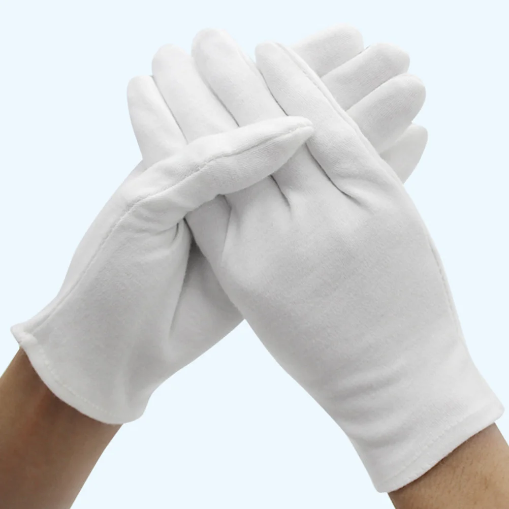 

12pcs Cotton Gloves One Size Fits Most Lightweight For Gardening Cleaning Industrial Work Protective Barrier Moisturizing