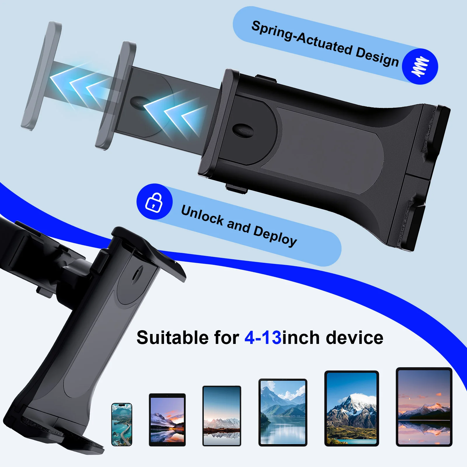 Windshield Car Tablet Stand Mount Truck Window Dashboard Phone Holder Suction Cup Long Arm for IPad Pro 11 12.9 Air Mini 4-13
