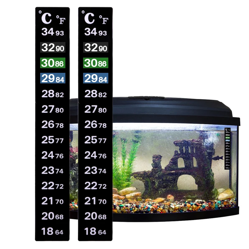 5/10 pcs Aquarium Thermometer Fish Tank Liquid Fahrenheit Sticker Digital Aquarium Indoor Stick Stick-on discolor Thermometer