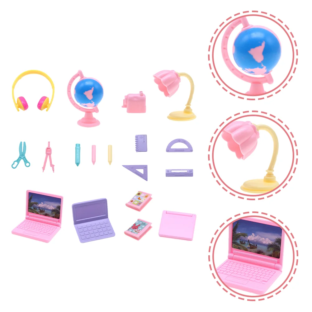 Mini Stationery Set Girls Dolls Toy for Stuff Travel Supplies Kid Toys Models Childrens School Tiny Miniature Computer