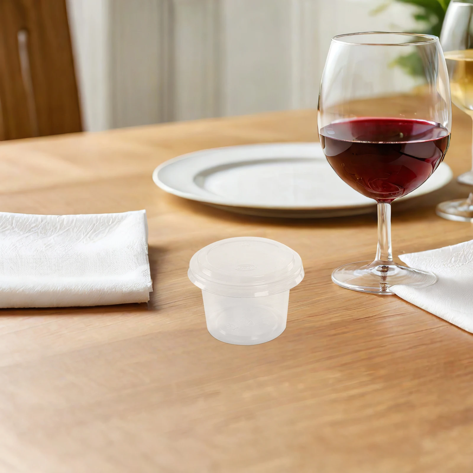 

200Pcs Sauce Wrapping Boxes Reusable Plastic Condiment Containers with Lids Transparent Compact Design for Takeaway Dipping