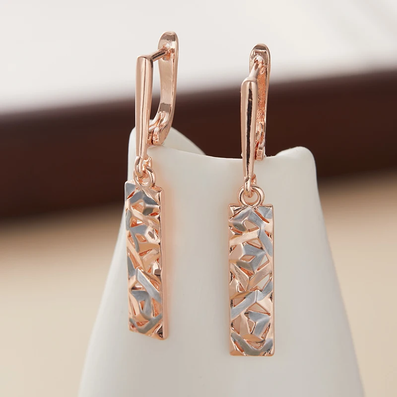 1pair Fashion Geometry Irregular Hollow Dangle Earrings Party Wear Jewelry Accessories Gift for Delicate Women