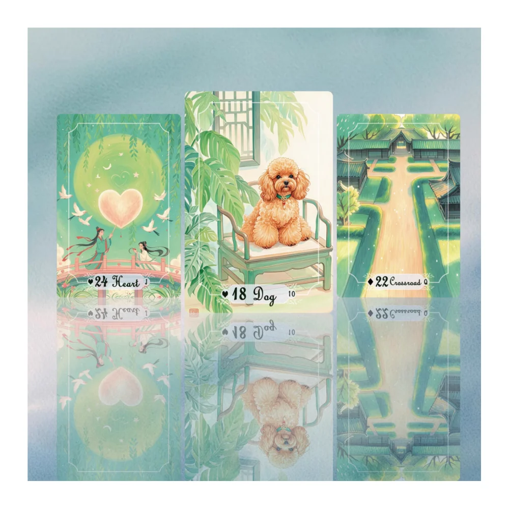 Reminiscence of Jiangnan Renowned Cards Deck 42 PVC Waterproof Matt Party Board Game Lenormand Psychology Oracle Divination Gift