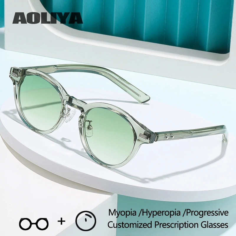 

AOLIYA модные круглые солнцезащитные очки в стиле ретро UV400, оптические солнцезащитные очки по рецепту