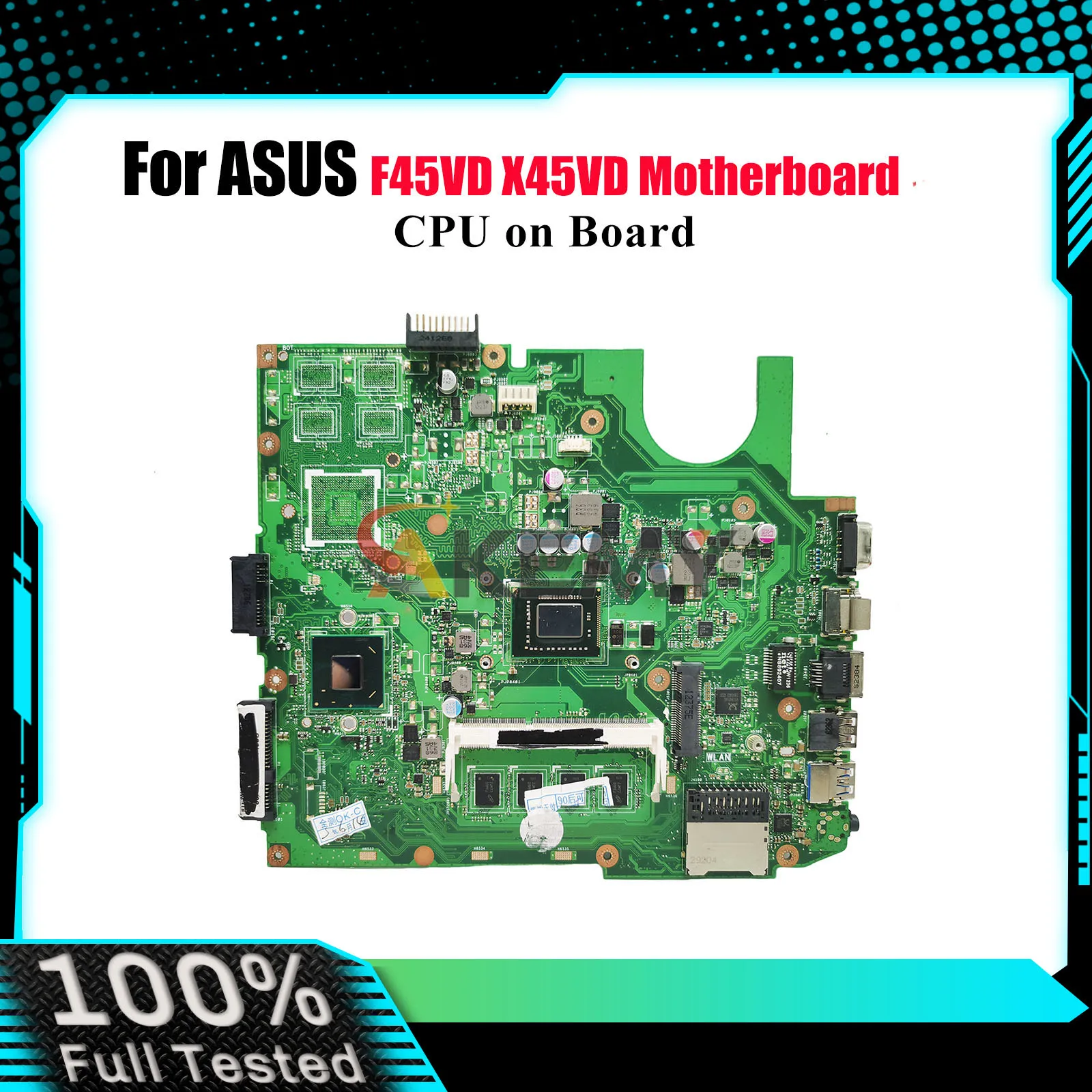 

Материнская плата для ноутбука X45VD для ASUS VivoBook X45VD F45VD X45V, материнская плата для ноутбука с процессором, 100% тестирование, ОК, быстрая доставка, высокое качество