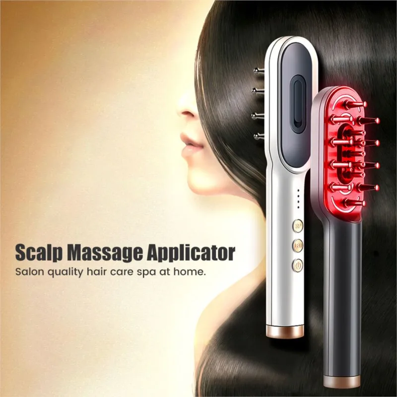 Red blue photoelectric anti hair loss EMS vibration scalp massage hair brush relaxation scalp micro current scalp massage