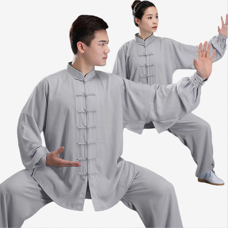 زي تاي تشي الصيني القطني الووشو الكونغ فو ملابس الأطفال الكبار فنون الدفاع عن النفس الجناح تشون دعوى تايتشي أداء تانغ البدلة