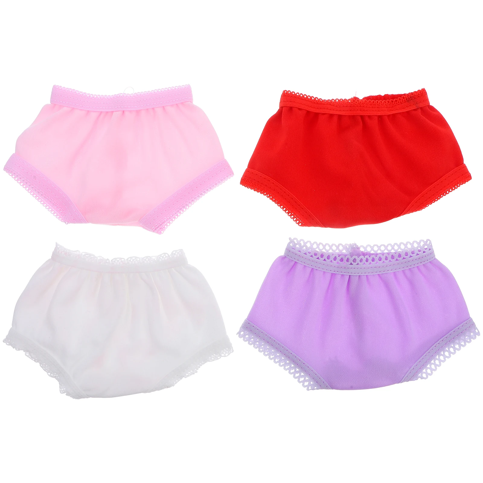 

4pcs Underwear 18Inch WhiteRedPinkPurple RandomStyle PretendPlay Accessories DIY Toy Panties Costume Decor Clothes