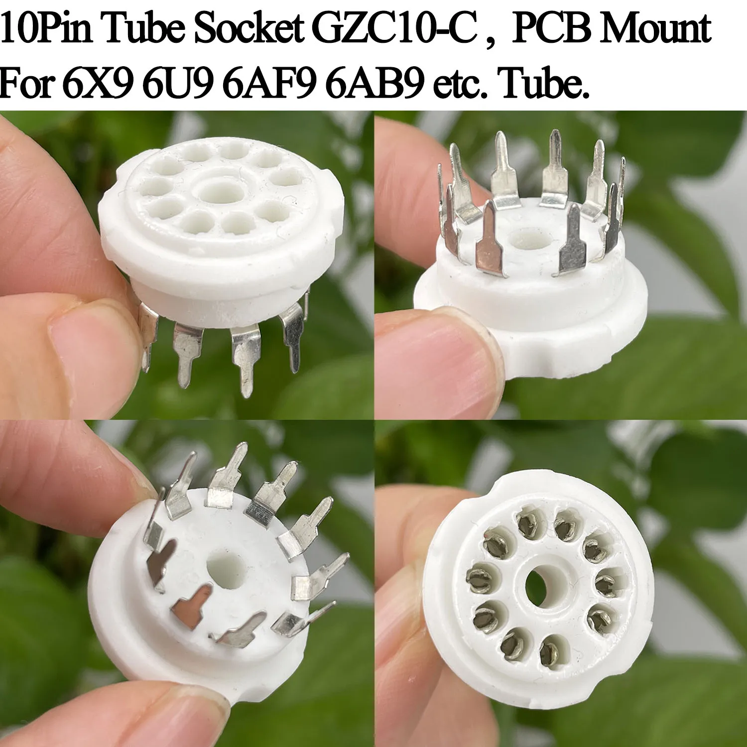 10 Uds 10 pines enchufe de tubo de cerámica GZC10-C enchufe de tubo de electrones 6X9 6U9 6AF9 6AB9 tubo de vacío DIY amplificador de Audio HIFI