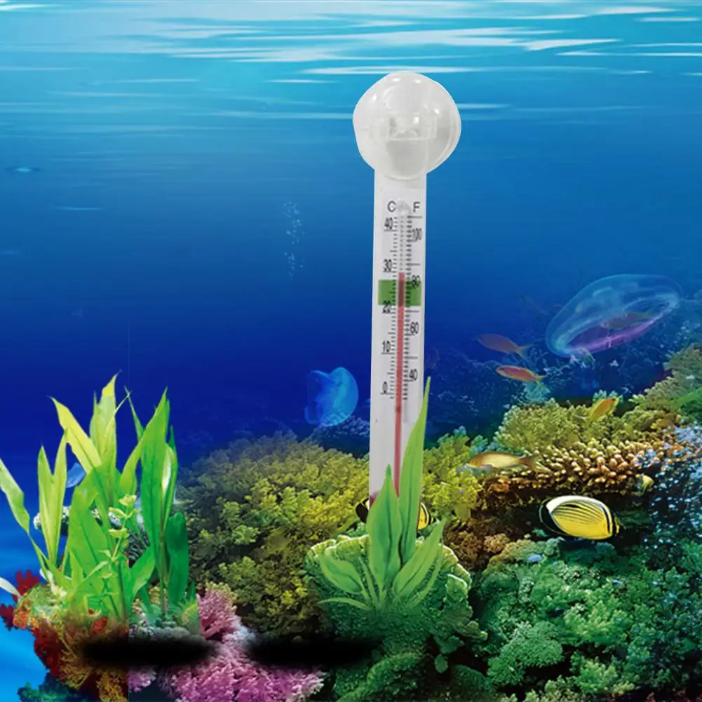 Digitales schwimmendes vertikales Aquarium-Thermometer mit Saugnapf, Glas-Temperaturmessgerät für Fischbecken, Haustierzubehör