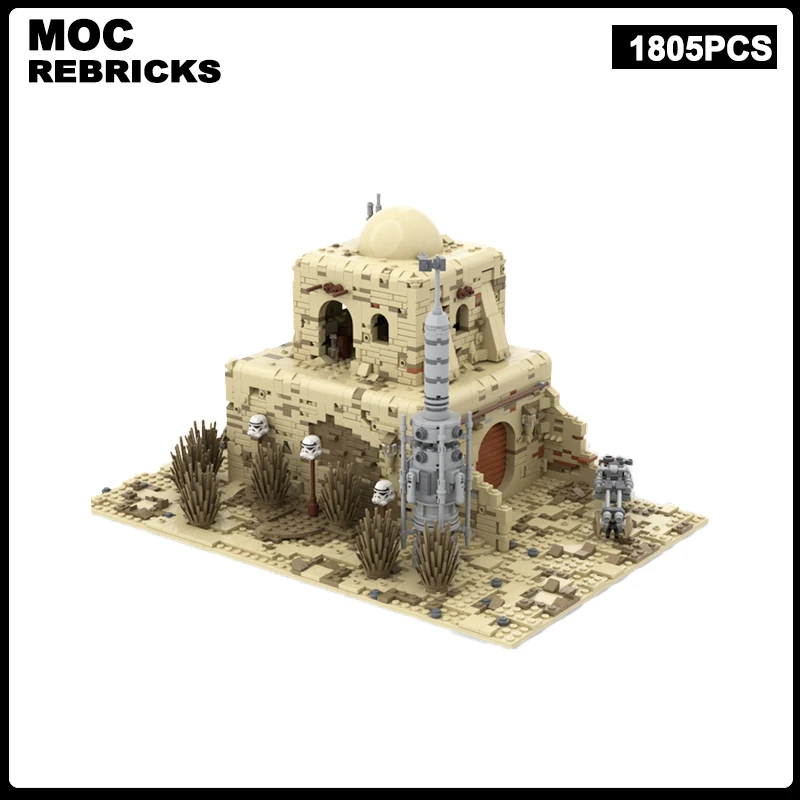 Space War Scene Architecture Fort Desert House MOC Building Block Model Brick Toys Children's Christmas Gifts