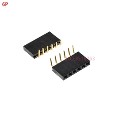 10PCS 2.54MM 1X6PIN Single Row Right Angle FEMALE PIN HEADER 2.54MM PITCH Strip Connector Socket 6p/