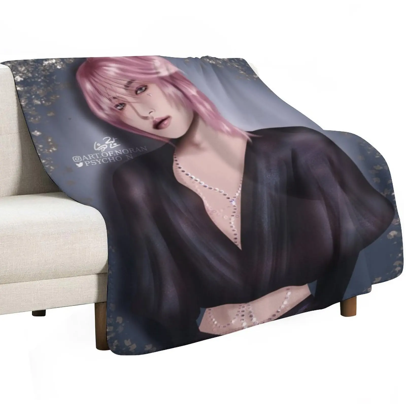 

Pink Seonghwa Throw Blanket Decorative Sofas Shaggy Retros Blankets