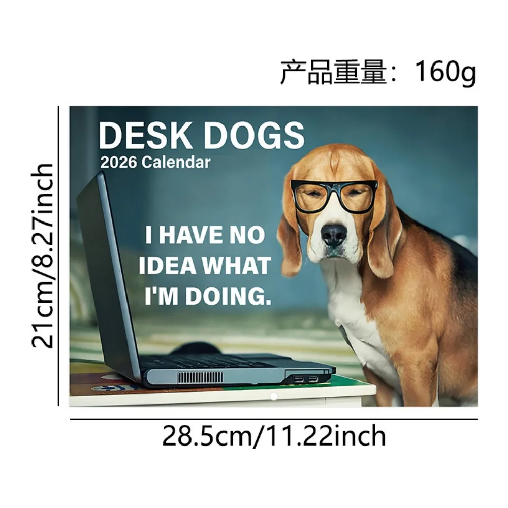 

12 Month 2026 Calendar Square Cartoon Animal Pissed-off Cats Calendar Daily Weekly Monthly Planner Working Dog Planner