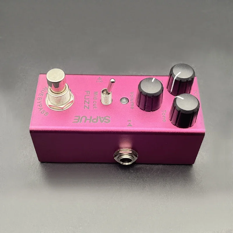 SAPHUE Fuzz Pedal Middle Cut Fuzz/Tone/Volume Konb Effect Pedal Mini Single Type DC 9V True Bypass