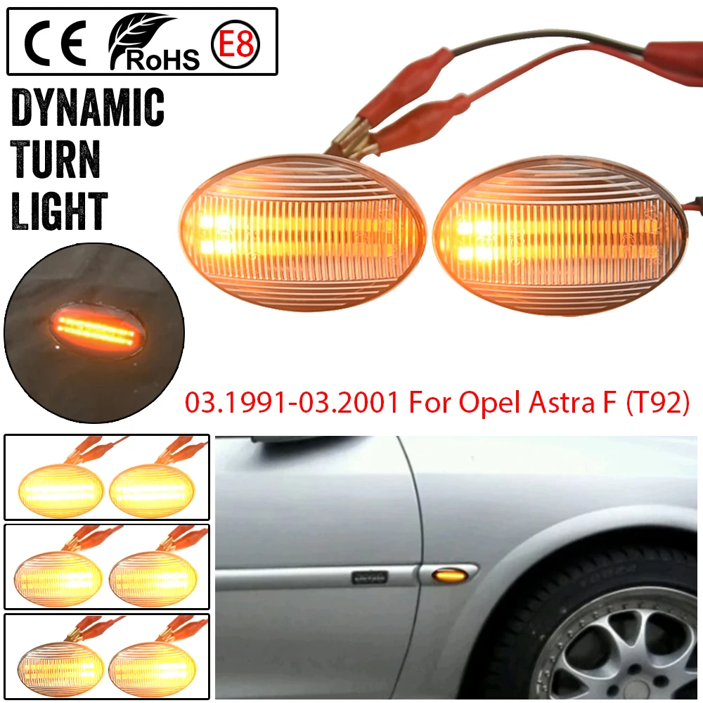 2pcs 10.2001-10.2011 For Opel Combo C LED Dynamic Side Marker Turn Light  Repeater Indicator Light Dynamic Side Marker Light