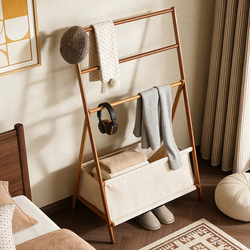 

New model Hanging hanger bedroom floor-to-ceiling coat room bedside bedside end clothes storage artifact