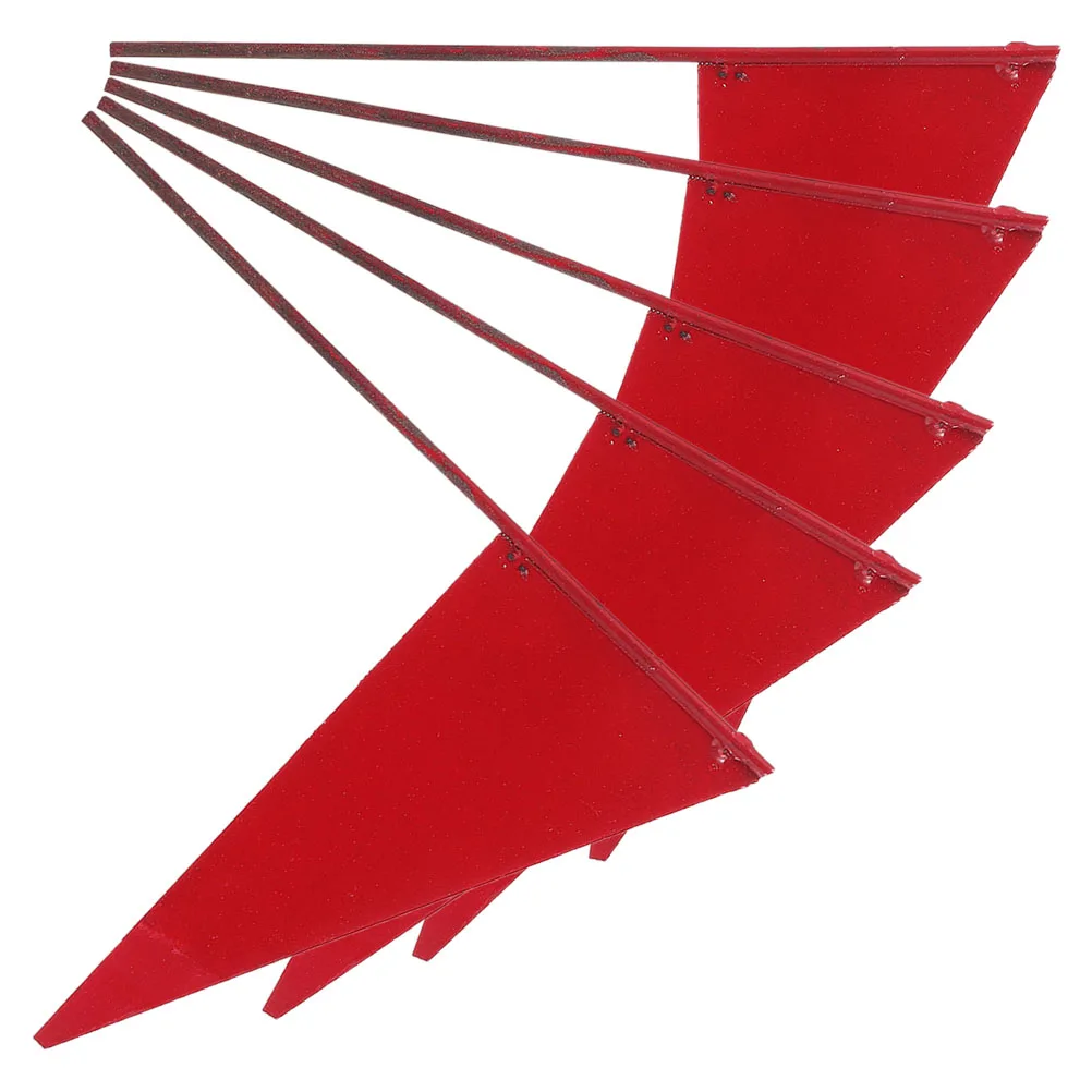 

5pcs Durable Iron Lawn Marking Flags Sturdy Triangular Flags For Garden Irrigation Yard Dog Training Red Garden Supplies