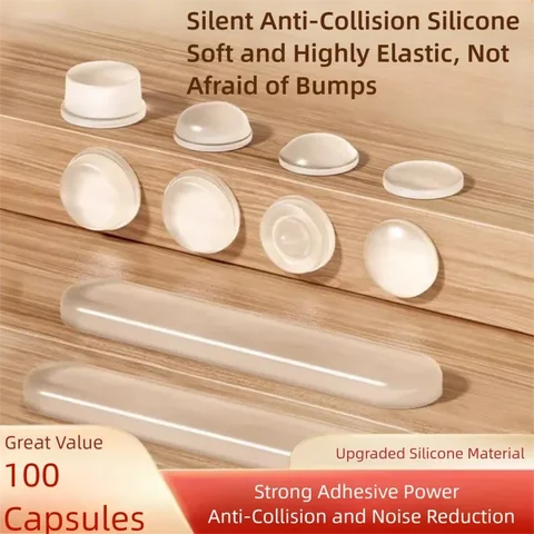 Household Anti-Collision Silicone Pads & Stickers - For Door Handles, Cabinet Doors, Door Backs, Walls & Refrigerator Doors