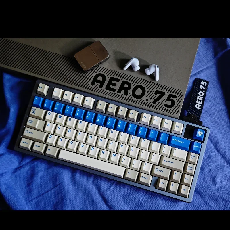 Blue Police Theme Keycaps Set PBT Sublimation Cherry Profile Keycaps for Mechanical Keyboard Accessoeies Custom Keyboard Caps