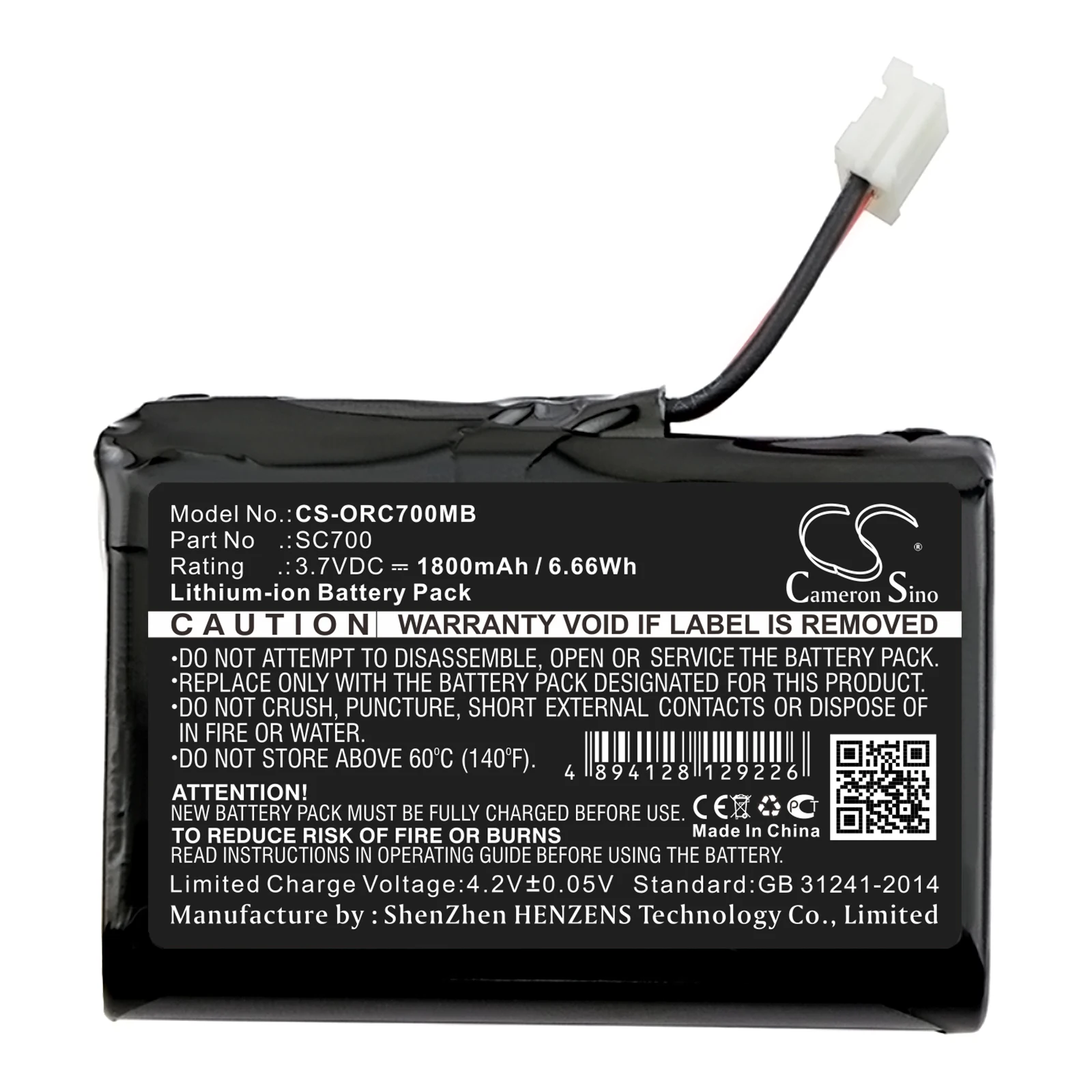 

GreenBatteryPower CameronSino 1800mAh 3.7V 6.66Wh BabyPhone Li-ion Battery for Oricom SC700,GL05I,GL06I,GL08I,BPCK930,Secure 700