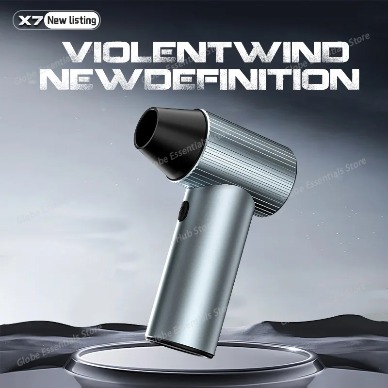 

English X7 Violent Fan Turbine Outdoor Handheld Metal Fan Brushless High-speed Pressurized Hair Dryer