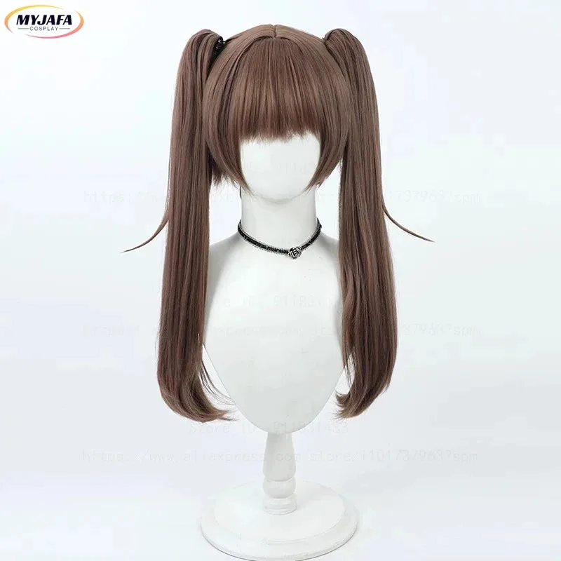 

ABC123NIKKE Nero Cosplay Wig Brown Double Ponytails Heat Resistant Synthetic Hair Halloween Party Role Play Wigs Nix;3,f'6,h.7;j