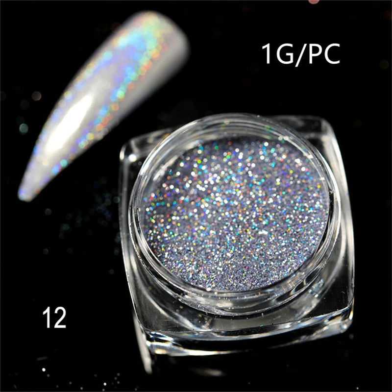 Laser Nail Glitter Powder Chrome Shimmer Sequins UV Gel Polish Flakes for Nails Art Pigment Decorations Accesorios Manicure