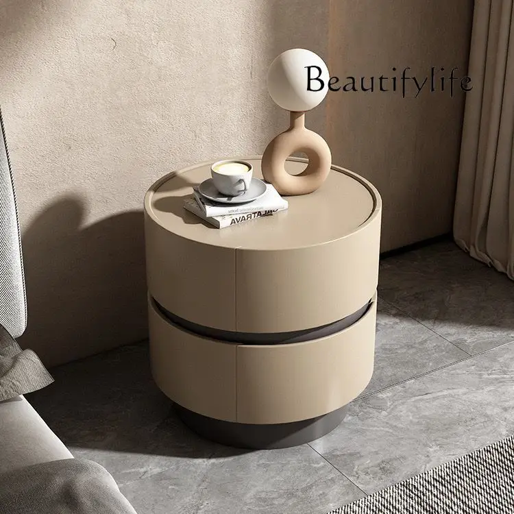 

Creamy Italian Luxury Nightstand: Creative & Stylish Bedside Table, Minimalist Design with Ample Storage