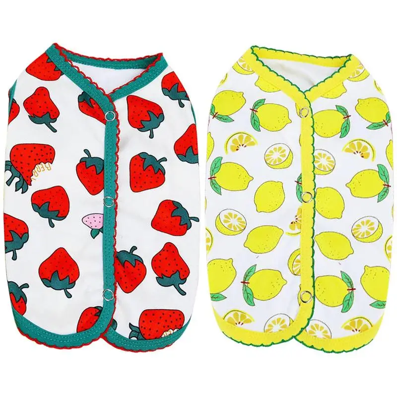 Summer Dog Clothes Soft Sleeveless Dog Apparel with Strawberry Pattern Comfortable Pet Shirts Summer Puppy Vest Clothes Pet Coat