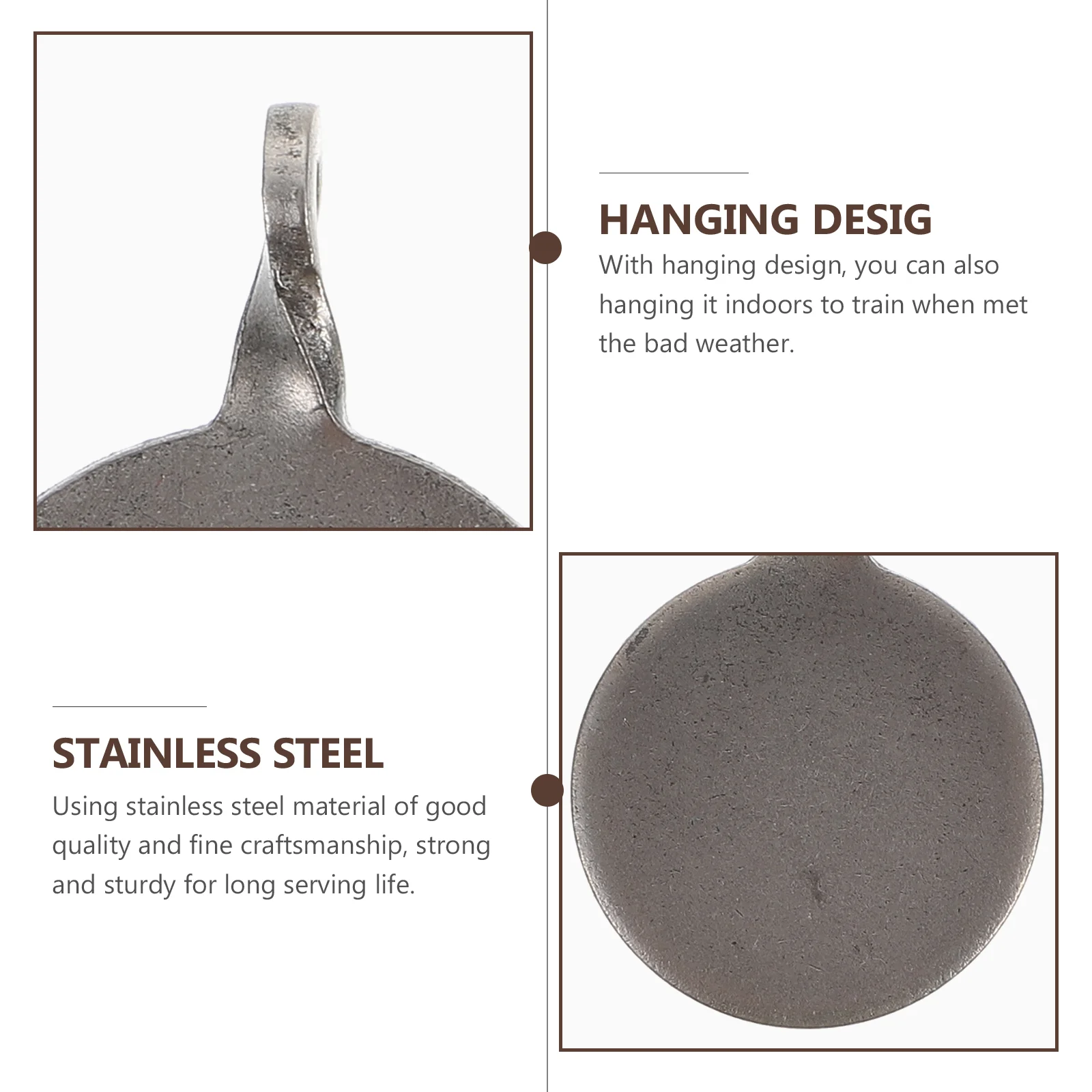 연습을위한 3 Pcs 스테인레스 스틸 슈팅 타겟 경량 컴팩트 교수형 디자인 다목적 훈련 도구