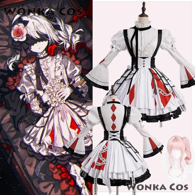 Project Sekai Akiyama Mizuki Cosplay Costume PJSK Lovely Lolita Party White Dress Wig Mizu5 Uniform Women Halloween Outfit