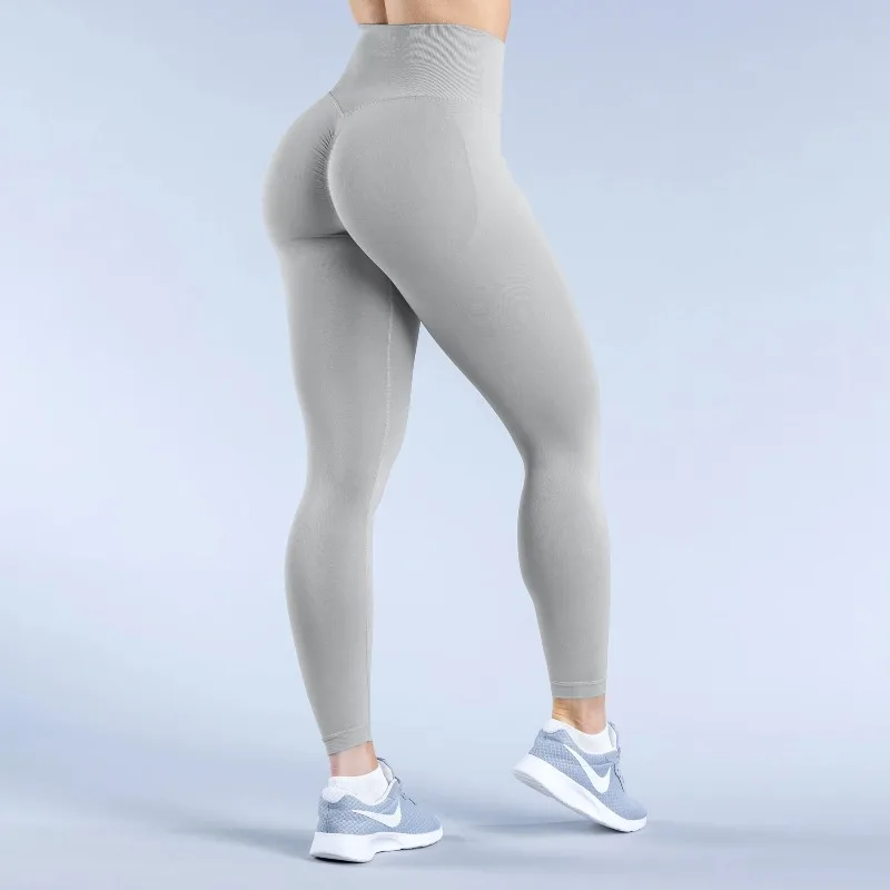 ZEMOREXMZ Leggings deportivos mate sin costuras Panel fruncido de cintura alta para entrenamiento físico Pantalones activos para mujer