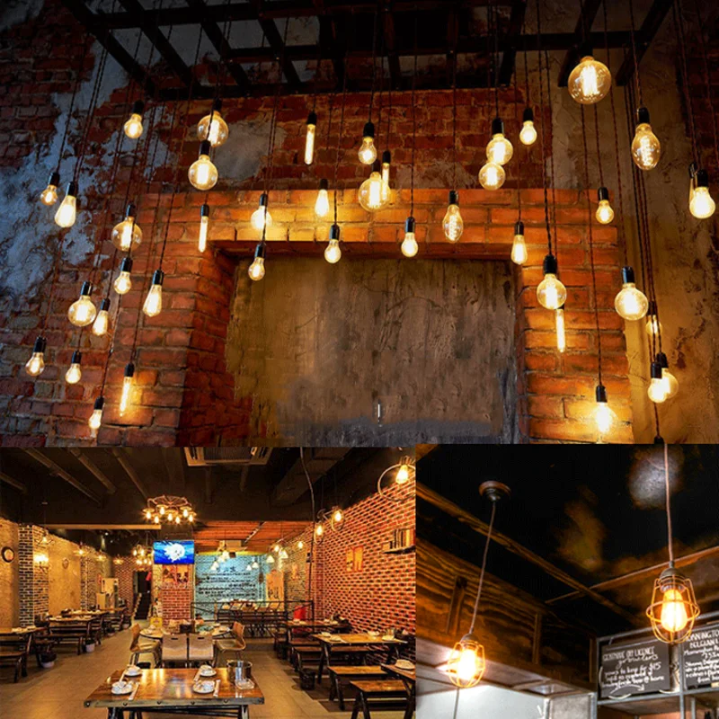 Dimming สนับสนุน,e27 Retro LED หลอดไส้หลอดไฟ4W สีเหลืองอบอุ่น220V G125 A110 Vintage Edison โคมไฟสำหรับ Home ตกแต่ง